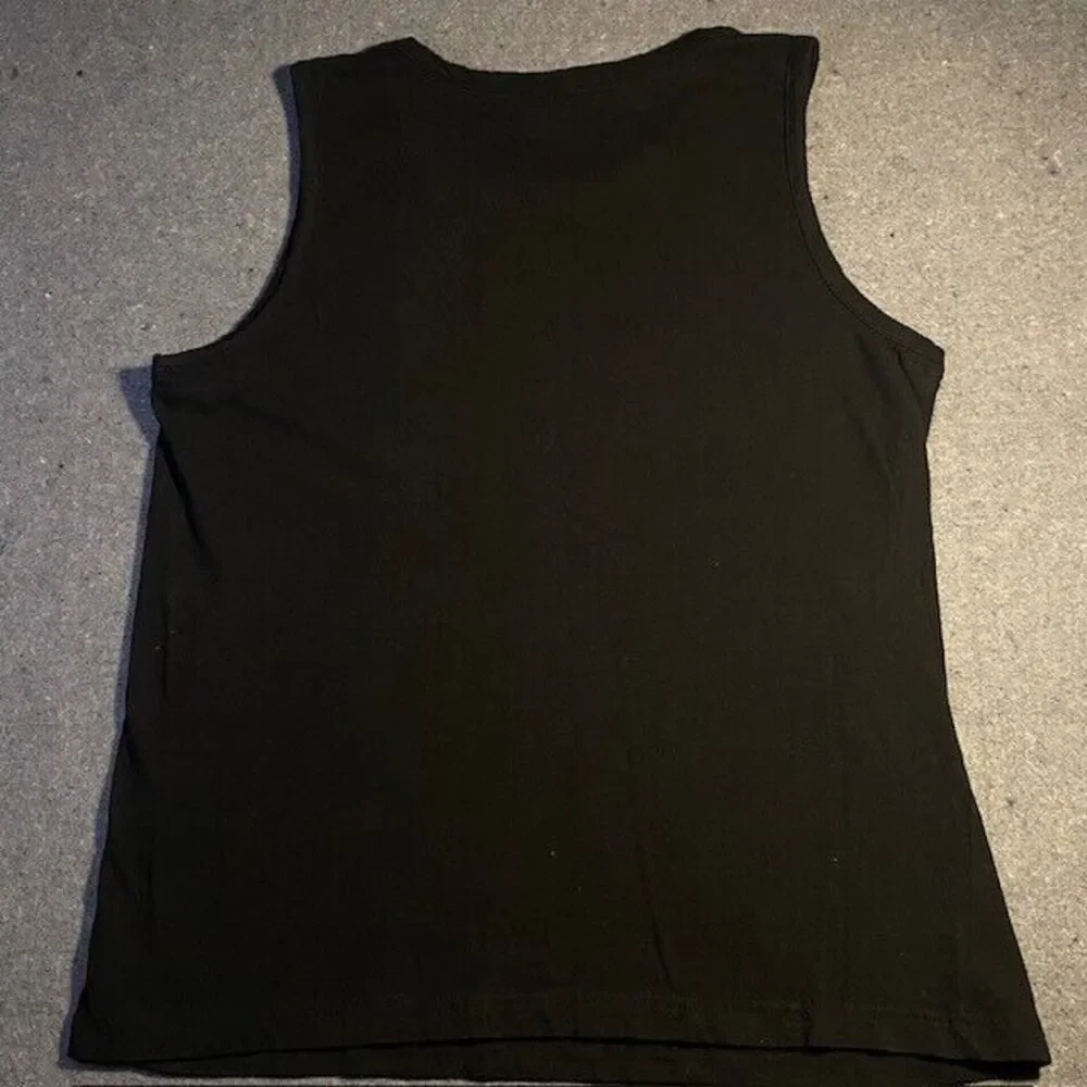 TRUE RELIGION Loungewear Tank Top Men's Horseshoe RED Logo MEDIUM BLACK‎ muscle